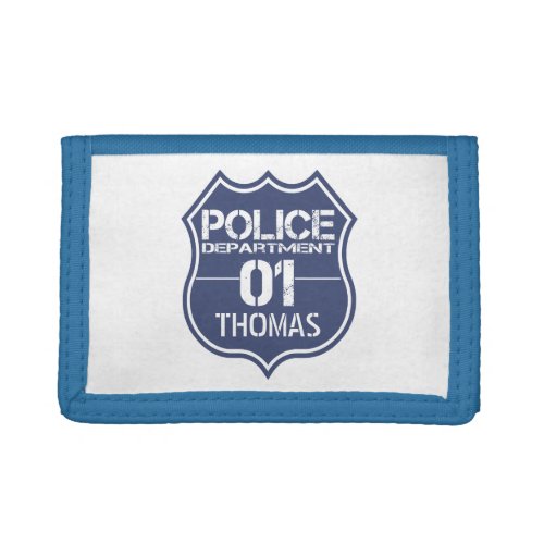 Personalize Police Department Shield 01 _ Any Name Tri_fold Wallet