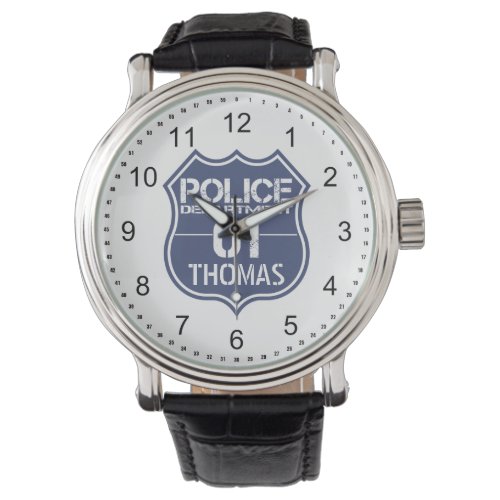 Personalize Police Department Shield 01 _ Any Name Watch