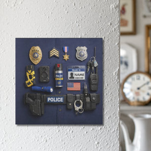 Personalize Police Officer Canvas Wrap