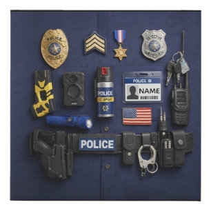 Personalize Police Officer Canvas Wrap