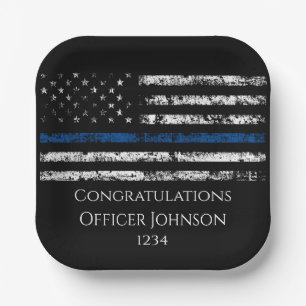 Personalize police officer gift  paper plates