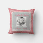 Personalize Polka Dots Nursery Birth Announcement Throw Pillow at Zazzle