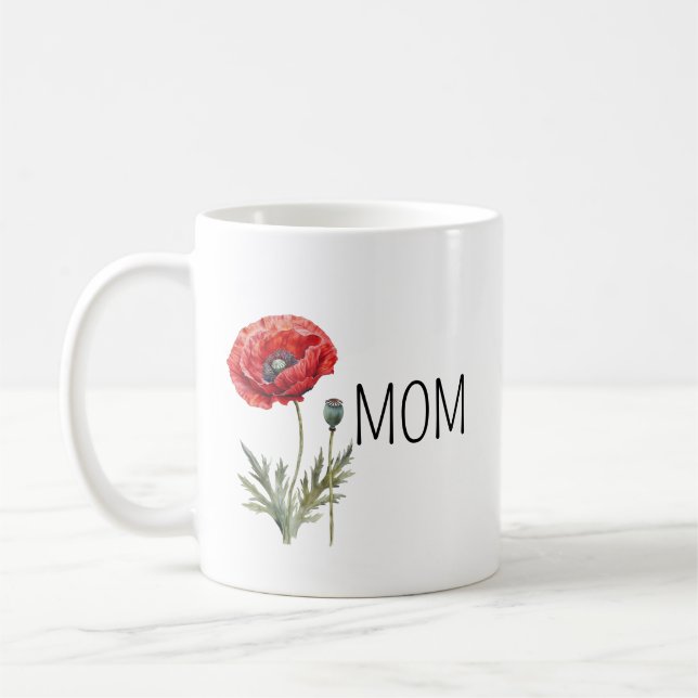 Personalize Pottery Coffee Mug for Mom, Engraved C (Left)