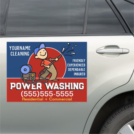 Personalize! Power Washing Pressure Cleaning Promo Car Magnet