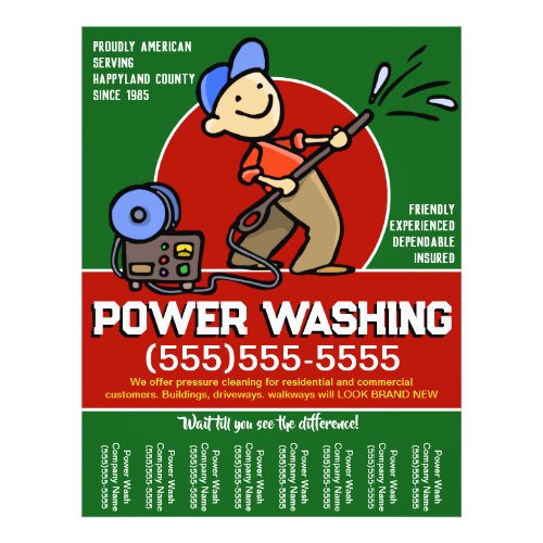 Personalize Power Washing Pressure Cleaning Promo Flyer