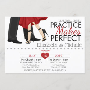 Personalize Practice Make Perfect Rehearsal Dinner Invitation
