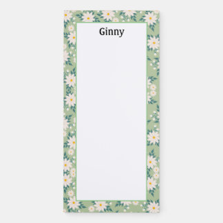 Personalize Pretty Daisy Flowers Floral Magnetic Notepad