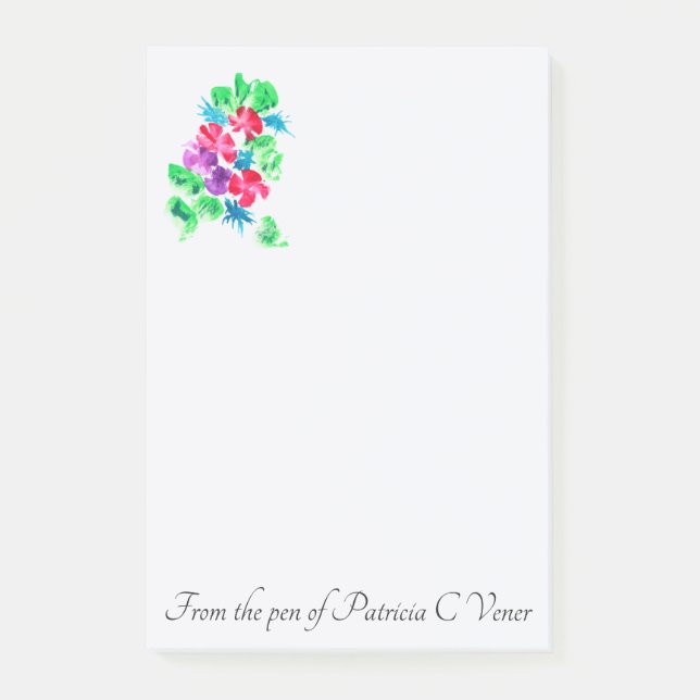Personalize Pretty Floral Notes (Vertical) (Front)