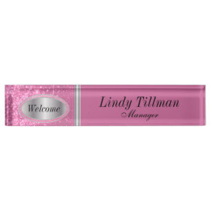 Personalize, Pretty in Pink Name Plate