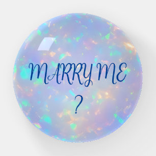 Personalize Pretty Pastel MARRY ME? Proposal Dome Paperweight