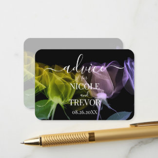 Personalize: Pretty X-Ray Flowers Wedding Advice Card