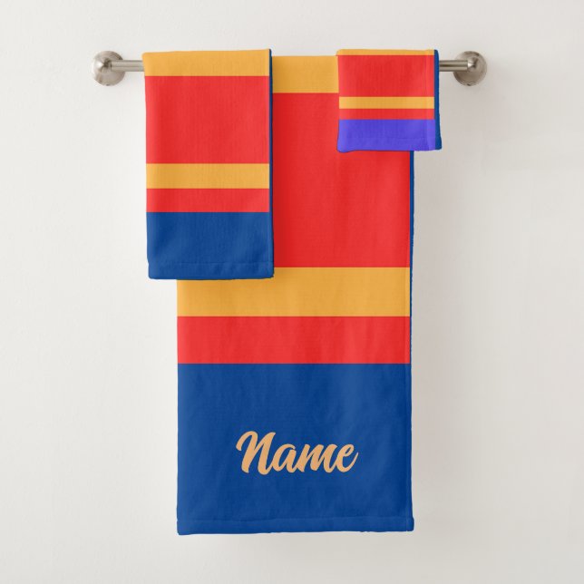 Personalize Primary Colors For Kids  Bath Towel Set (Insitu)
