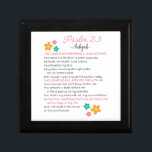 Personalize Psalm 23-NIV Bible Scripture Flowers Gift Box<br><div class="desc">A Cute Personalize Psalm 23:1-6 The Lord is my Shepherd I lack nothing ... NIV Bible Scripture Pink Design. Great gift for little girls. To customize it, type the Name you want in the box or use the "Edit Design Tool" to resize the font size or change the font style...</div>