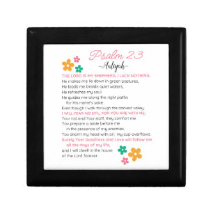Personalize Psalm 23-NIV Bible Scripture Flowers Gift Box