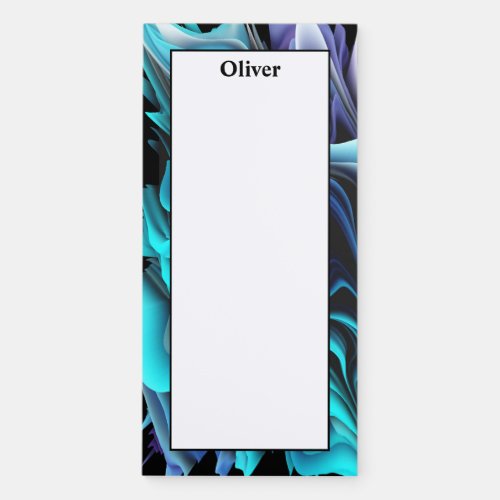 Personalize Psychedelic Blue Green Purple Pattern  Magnetic Notepad