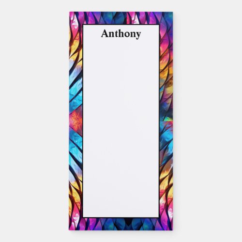 Personalize Psychedelic Vibrant Colors Patterns  Magnetic Notepad