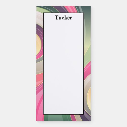 Personalize Psychedelic Vibrant Colors Patterns Magnetic Notepad