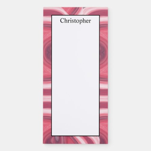 Personalize Psychedelic Wavy Red Lines Patterns  Magnetic Notepad