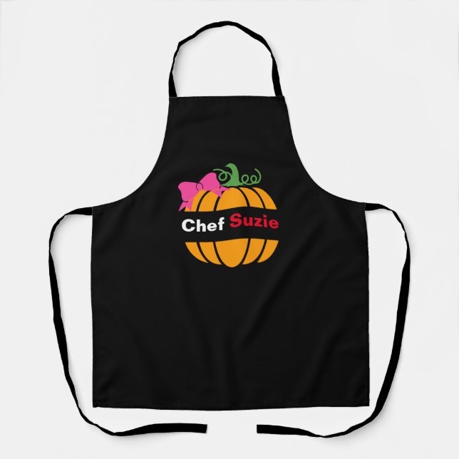 Personalize Pumpkin Apron - Custom Name Funny Gift (Front)
