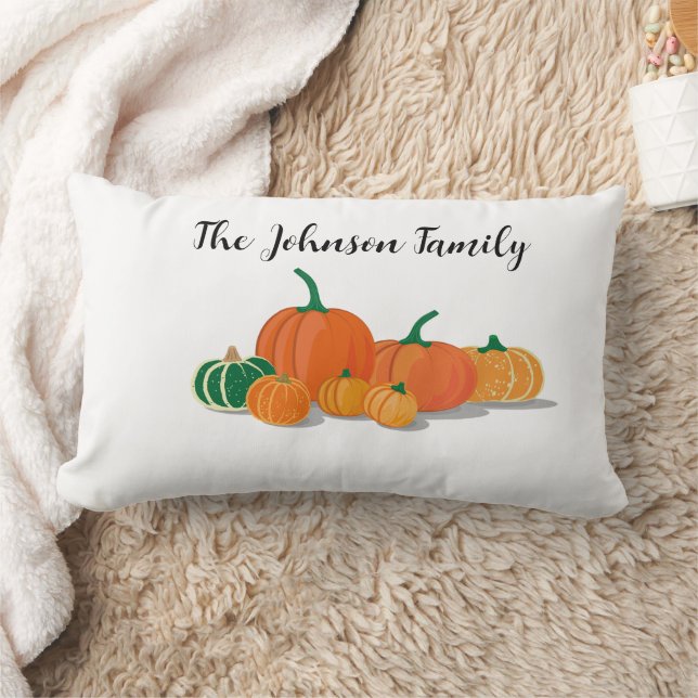 Personalize Pumpkin Patch Hallowen Lumbar Pillow (Blanket)