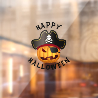 Personalize Pumpkin Pirate Window Cling