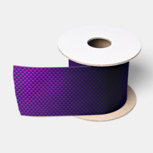 Personalize Purple black carbon fiber patterned Satin Ribbon