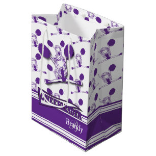 Personalize Purple Cheerleader Medium Gift Bag