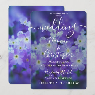 Personalize: Purple Dream Flowers Wedding Invitation