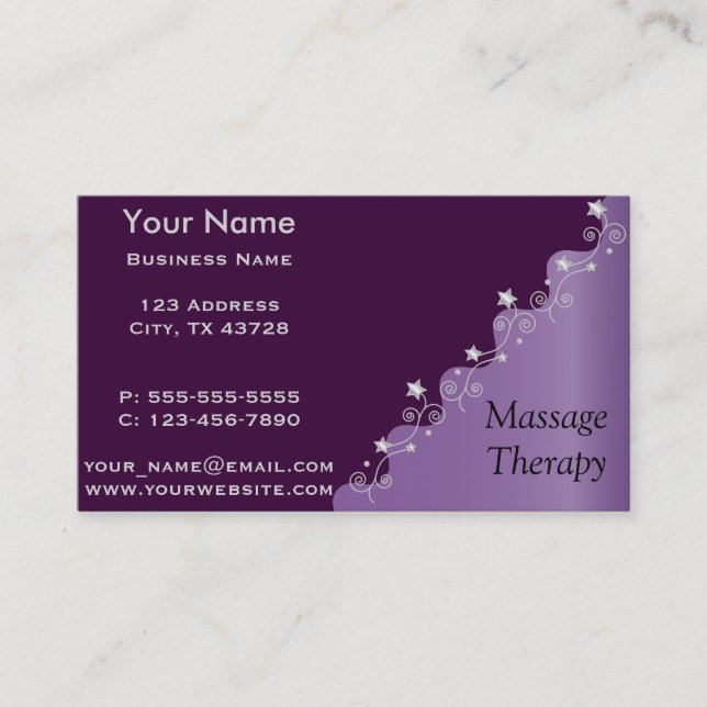 Personalize Purple Elegance Business Card (Front)