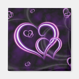 Personalize Purple Hearts Elegant Magnet