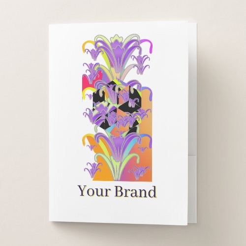 Personalize Purple Lilies  Pocket Folder