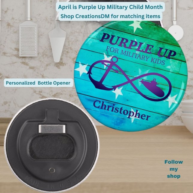 Personalize Purple Up for Military Kids Submarine Bottle Opener (Creator Uploaded)