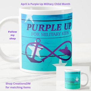 Personalize Purple Up for Military Kids Submarine Giant Coffee Mug