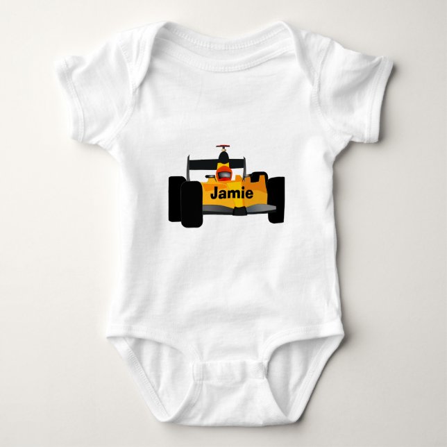 Personalize Race Car Birthday Party Gifts Baby Bodysuit (Front)