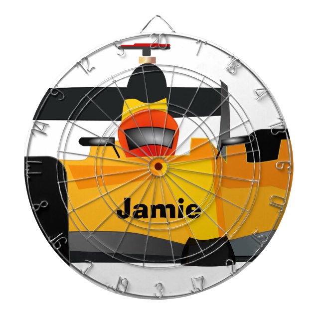 Personalize Race Car Birthday Party Gifts Dartboard (Front)