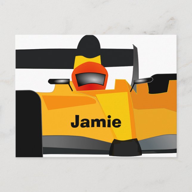 Personalize Race Car Birthday Party Gifts Invitation Postcard (Front)