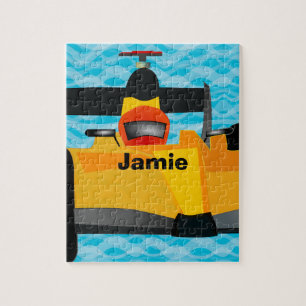 Personalize Race Car Birthday Party Gifts Jigsaw Puzzle