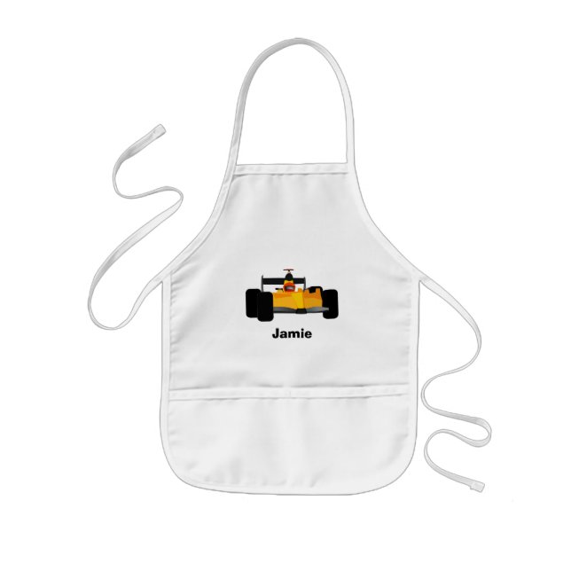 Personalize Race Car Birthday Party Gifts Kids' Apron (Front)