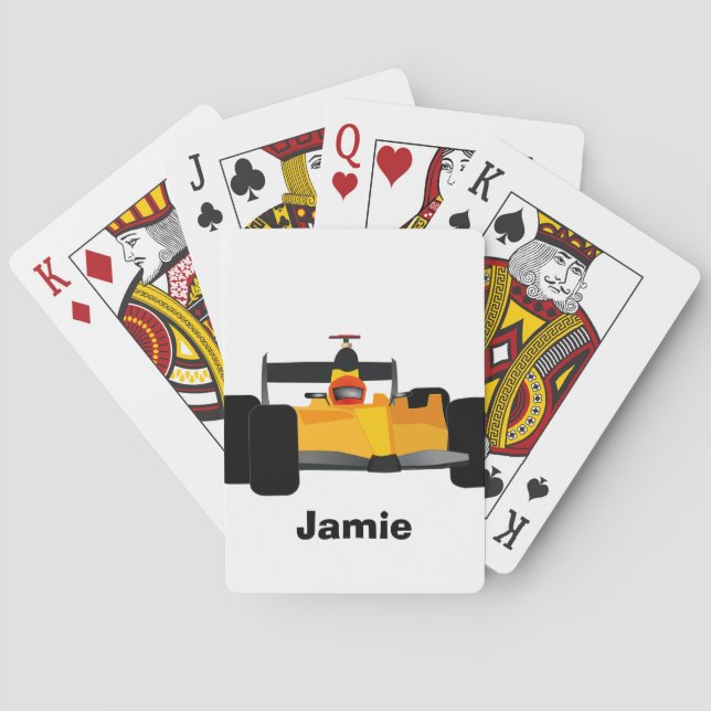 Personalize Race Car Birthday Party Gifts Poker Cards (Back)