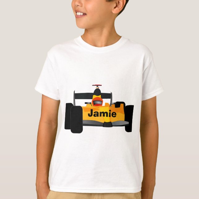 Personalize Race Car Birthday Party Gifts T-Shirt (Front)