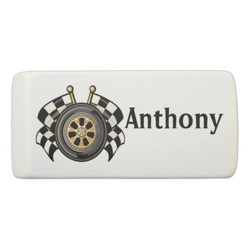 Personalize Racing Flags  Eraser