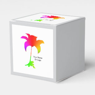 Personalize Rainbow Floral Trim Wine Gift Box
