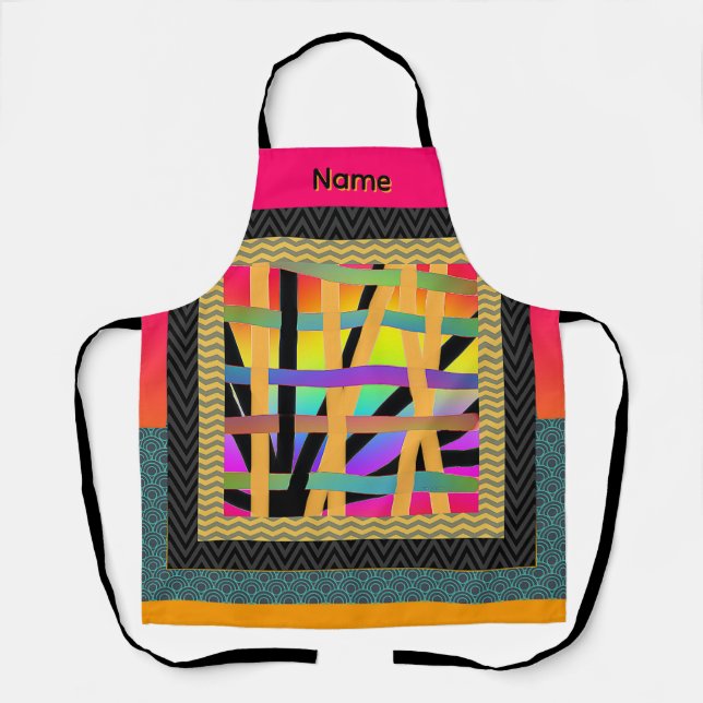 Personalize Rainbow Intertwined  Apron (Front)