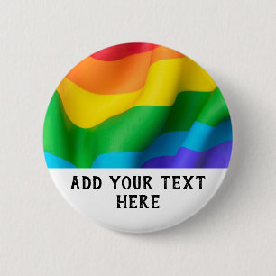 Personalize Rainbow LGBT Pride Flag Button