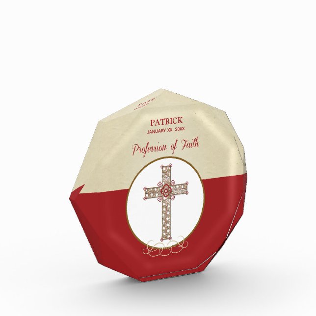 Personalize, RCIA Blessings on Profession of Faith Acrylic Award (Left)