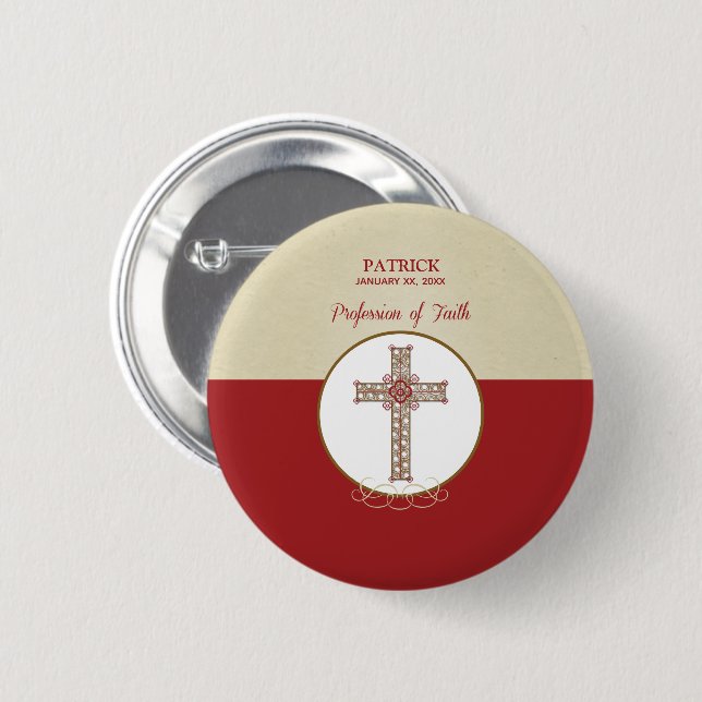 Personalize, RCIA Blessings on Profession of Faith Button (Front & Back)