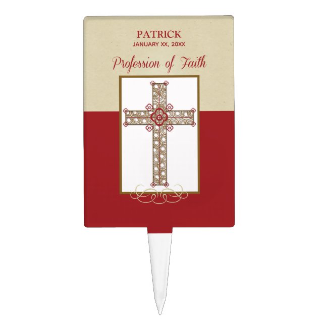 Personalize, RCIA Blessings on Profession of Faith Cake Topper (Front)