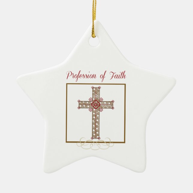 Personalize, RCIA Blessings on Profession of Faith Ceramic Ornament (Front)