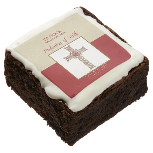 Personalize RCIA Blessings on Profession of Faith Chocolate Brownie