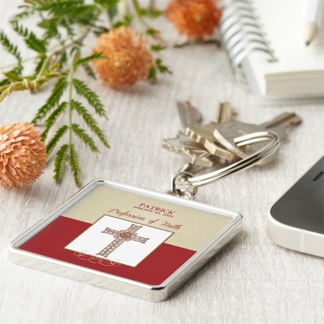 Personalize, RCIA Blessings on Profession of Faith Keychain (Side)